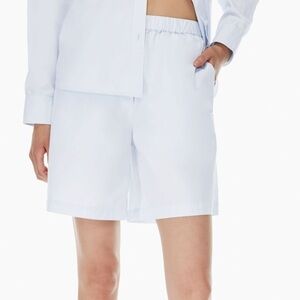 Aritzia Wilfred Free Breeze boxer Shorts High Waisted Poplin Cloud Blue Size S